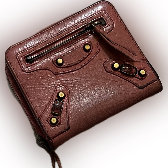 Balenciaga Leather Studded zip around bifolder Wallet - Picture 2 of 13
